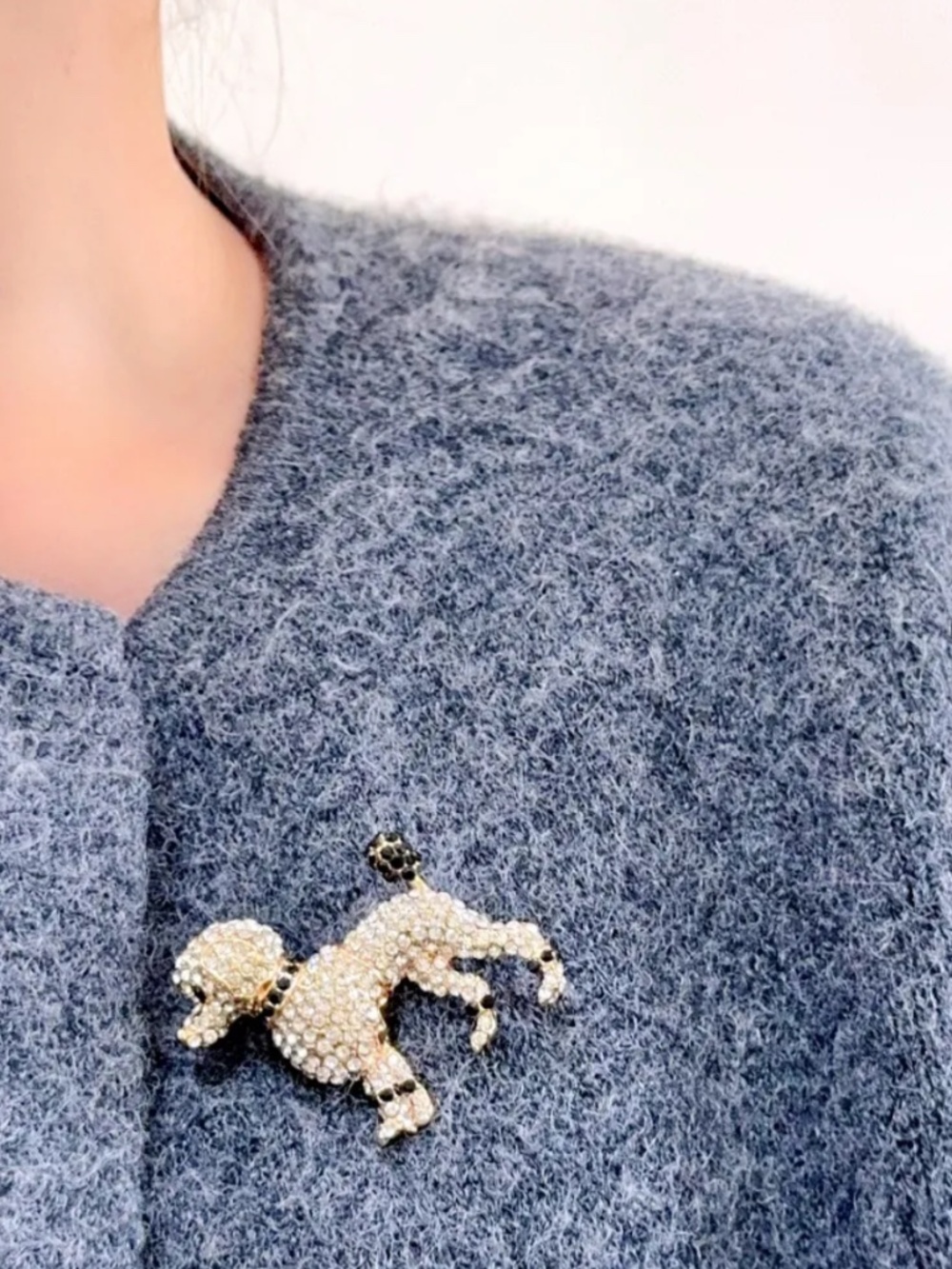 Brooch-poodle with Rhinestone - Picture 5 of 5